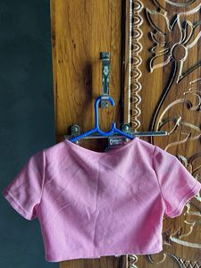 Pink Cropped Cardigan