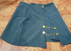 Button Detail Mini Skirt