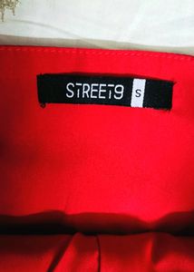 Street9 Women Asymmetric Cross Strape Red Dress