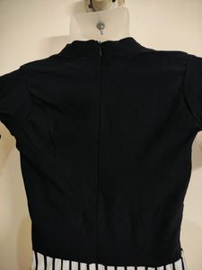 Black striped dress with zipper