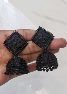 Black Jhumka Earrings