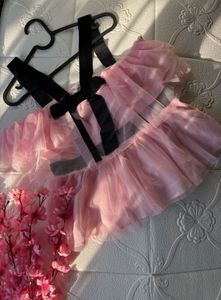 Cute Baby Pink peplum top