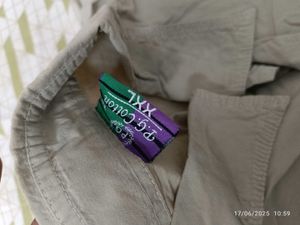 Soft Cotton Xxl Khaki Casual Shirt