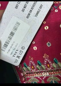 Teal Embroidered Kurti with Dupatta