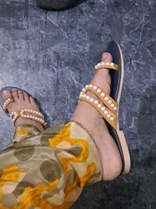 Three Set Of Footwears..slipper,belly And Sandal