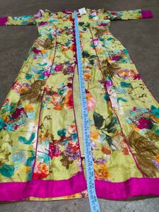 Elegant Floral Long Kurti Gown with Inner