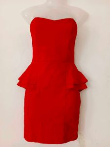 HOT RED PEPLUM DRESS