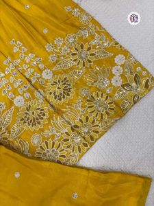 Yellow Shirt &amp; Plazoo Set For Haldi