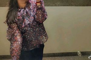 Floral Print Tie Neck Blouse
