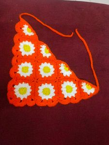 Handmade Crochet Daisy Bandana
