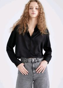 Zara Black Crop Shirt