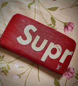 Authentic Supreme x LV Red Zip Wallet