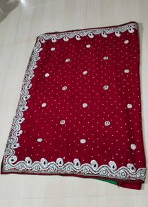 New Handwork Sari Combo With Readymade Blouse