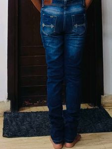 Navy Blue Fitted Jeans