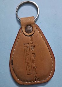 Vintage Canara Bank Leather Keychain