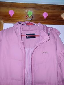 Pink Hoodie Fur Jacket For Women