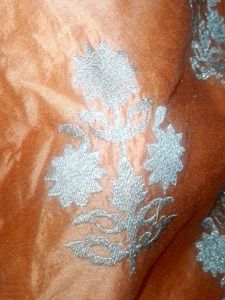 Orange Floral Embroidered Kurti