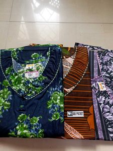 XL Cotton Nighty Combo Of 3