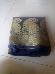 Navy Blue Banarasi Pattu Saree