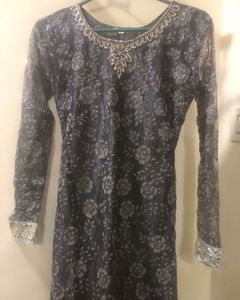 GREY GHARARA FULL WORK ON DRESS ONLY ONE TIME USED