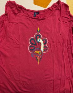 Elegant Pink Chumbak Embroidered Top