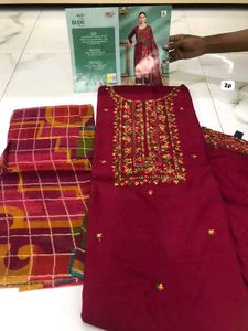 Elegant Embroidered Dress Material