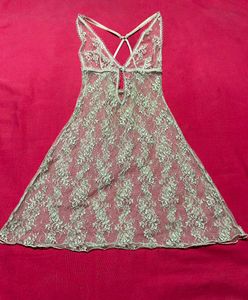 SHEIN Lace Slip Set with Stockings