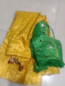 Yellow And Green Lehenga Choli