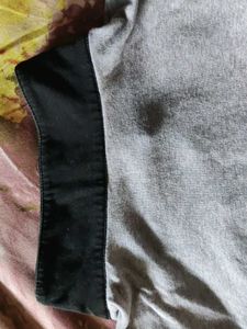 Gray Polo Shirt with Heart Detail