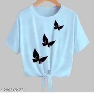 Butterfly Print Tie-Front Tee