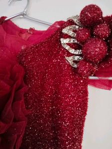 Maroon Wedding Frock Fully Party Wear Flour Lenth