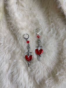 Heart Dagger Goth Earrings ♥️