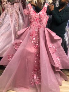 Elegant Pink Barbie Doll Gown Embellished