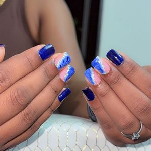 Blue Marble Nail Set
