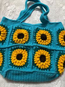 Pintresty Sunflower🌻Crochet Tote Bag