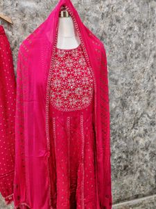 Pink Embroidered Kurta Set