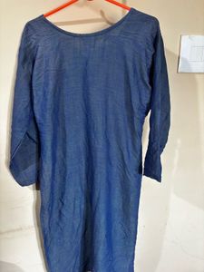 Embroidered Blue Kurta - XL