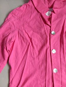 Vintage Pink Button-Down Top