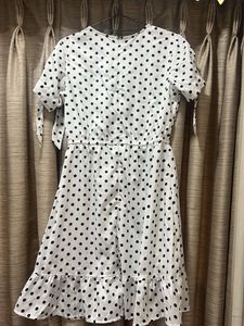 Polka Dot Tie Sleeve Dress