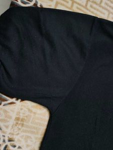 Men Black Cotton Mix Polo Tshirt