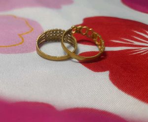 Vintage Gold Tone Rings - Set of 2
