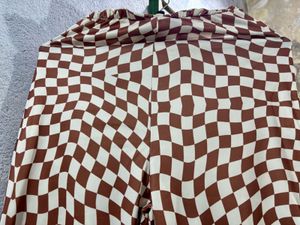 Geometric Checked Straight Trouser