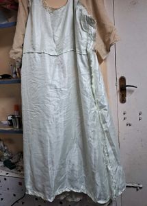 Used 4xl Size Light Green Net Cloth Anarkali Kurti