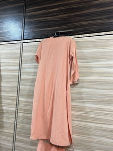 Peach Kurti With Salwar Set