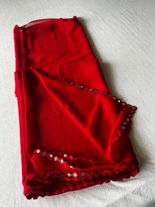 ❤️ Gorgeous Red Georgette Saree - NWT