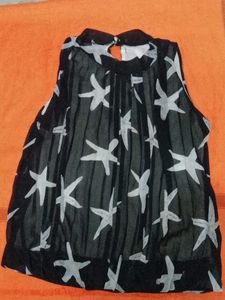 Star Print Sleeveless Top