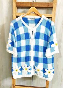 Blue & White Floral Cardigan size-38