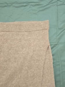 Beige Knit Wrap effect Skirt