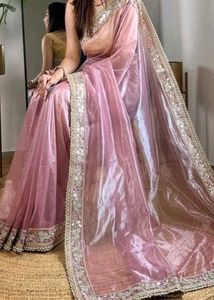 Tissue Pink Saree