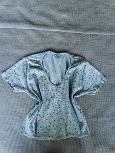 Floral Print Baby Blue crop Top